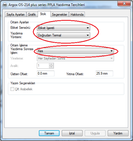 Argox ternal printer ayar 2